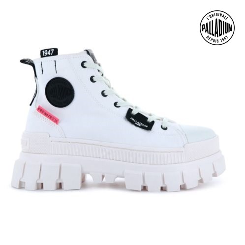 Palladium Revolt Hi TX Women's Platform Shoes White | UK B928-CRU